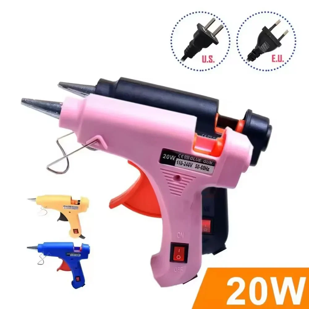 20W Hot Melt Glue Gun DIY Household Industrial Mini Guns Heat Temperature Electric Thermal Repair Tool For Use In 7mm Glue Bars