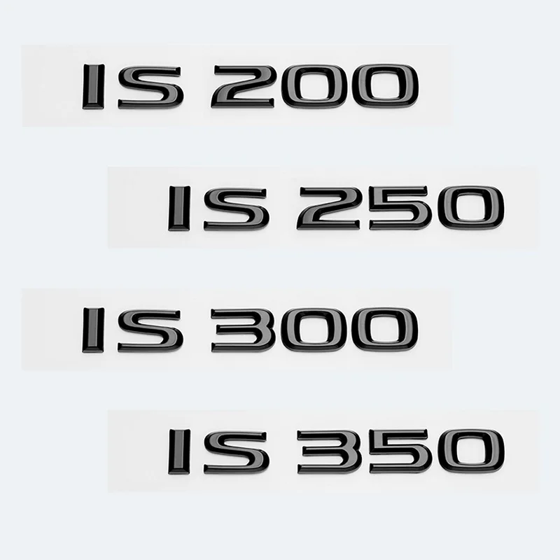 Glossy Black ABS Letters IS200 IS250 IS300 IS350 IS300h IS200t IS500 HYBRID Emblem For Lexus Car Trunk Logos Badge Accessories
