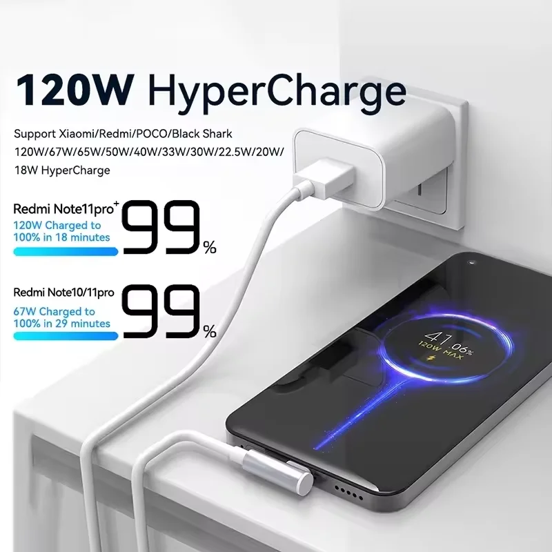120W USB A to Type C Fast Charging Cable For Xiaomi 14 13 12 11 Pro Ultra Poco F4 USB C Quick Charge Cord For Redmi Note 12 K50