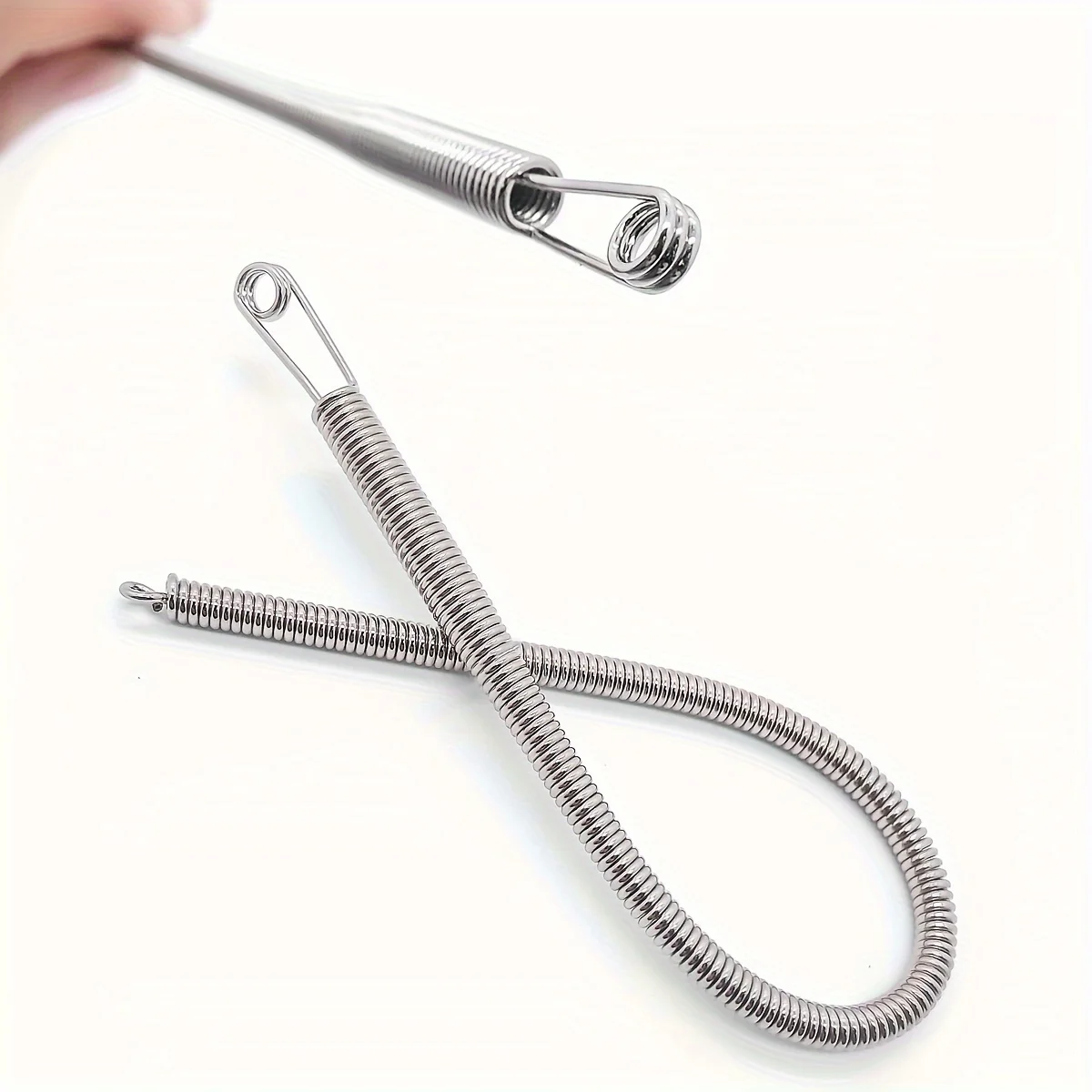 1pc flexible spring rope threading tool - silver gray needle threading tool for pulling ropes, elastic bands, and crafts