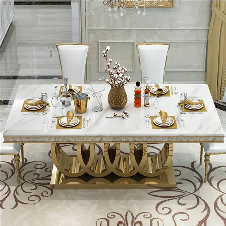 Dining room furniture round marble wood table top with rotating lazy susan aluminum table base marble dining table