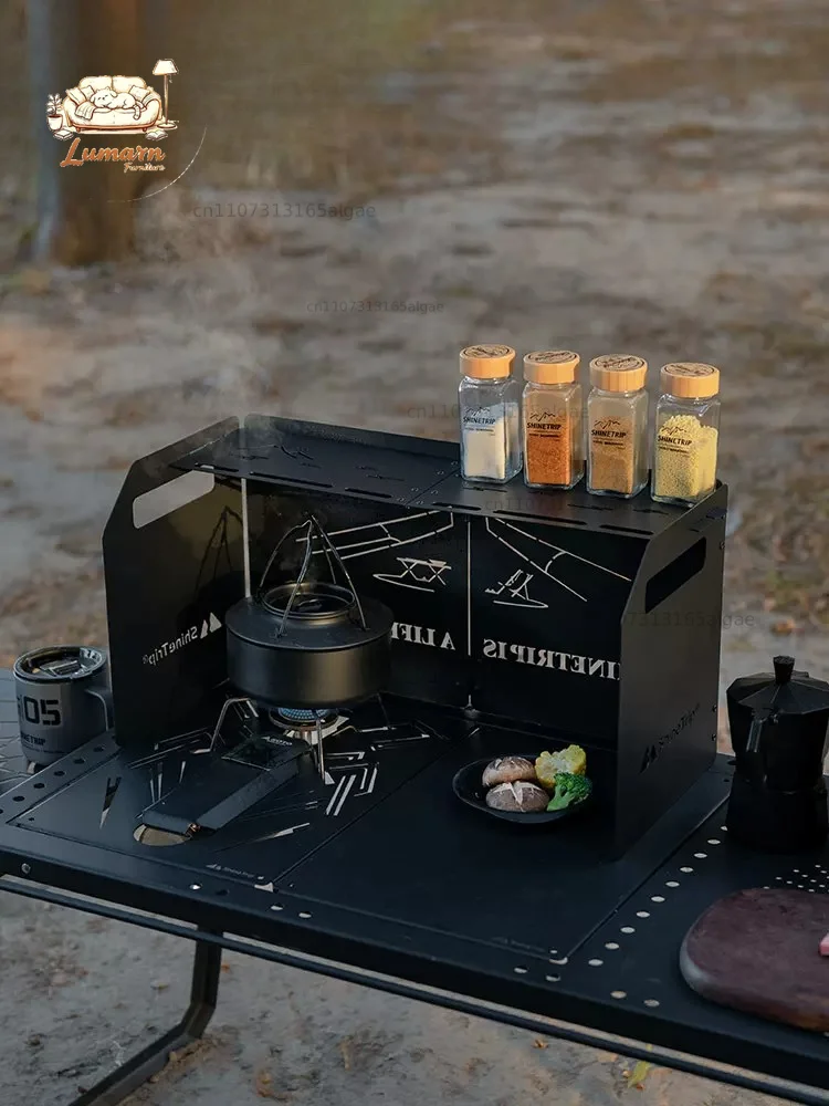 Outdoor windproof enclosure camping cassette stove windshield gas stove windshield folding portable picnic