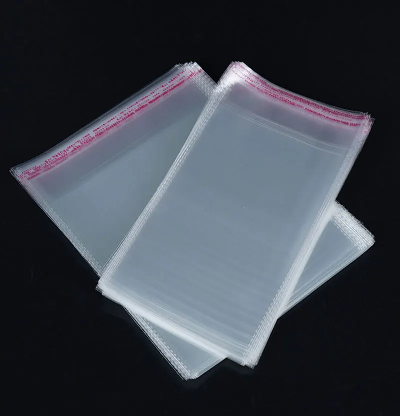 200 قطعة مقابل ذاتية اللصق حقيبة بلاستيكية شفافة الملابس تغليف المجوهرات ذاتية اللصق البسكويت الحلوى التعبئة والتغليف كيس السيلوفان #6