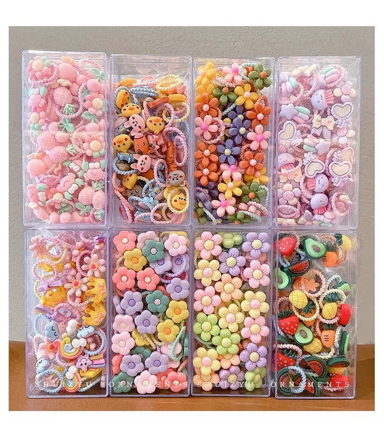 30 Stück Kinder-Daumen-Haarringe, hohe Elastizität, Zöpfe, Gummibänder für Babys, nicht schädliche Cartoon-Headrope, niedliche Accessoires – Detail 1