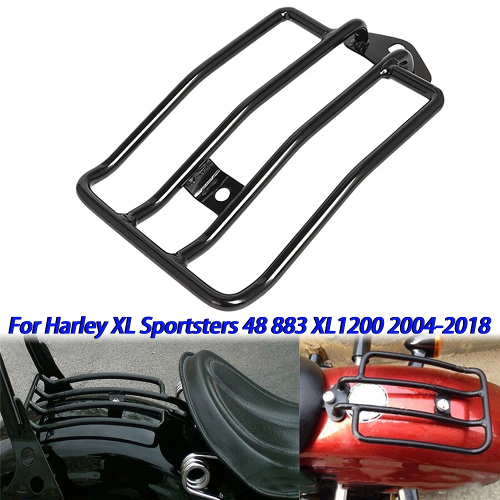 For Harley Sportster Iron XL 883 1200 2004-2021 Motorcycle Chrome Black Rear Fender Luggage Rack Support Shelf Solo Seat