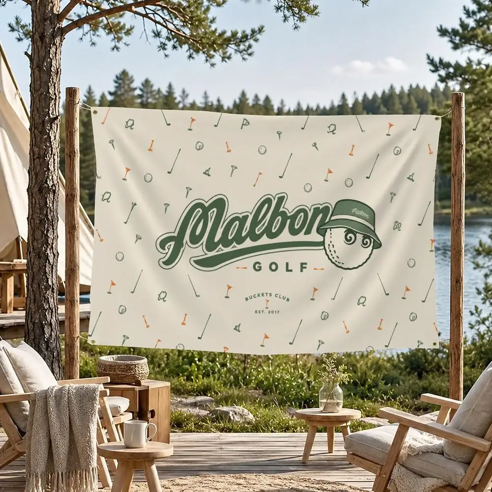 Ashion Golf MALBON Flaggen, Flagge für Zimmer, Wohnheim, Camping, Picknick, Kunststil, Garage, Bar, Wanddekoration, Banner – Detail 8