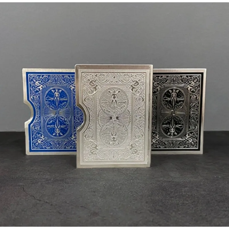 1mm t clipes de cartão de jogo de aço inoxidável truques mágicos acessórios adereços tigre cartão guarda clipe mágicos magia adereços ilusões