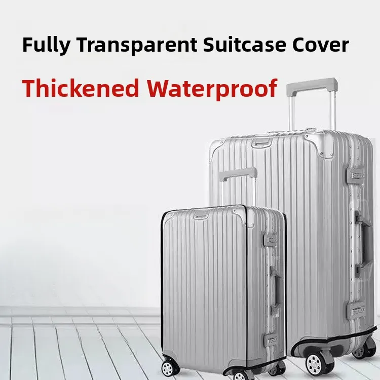 Thickened Waterproof Transparent Luggage Cover Protective Dustproof Bag for Carry-On Suitcase Durable Wear-Resistant Bag Prot...