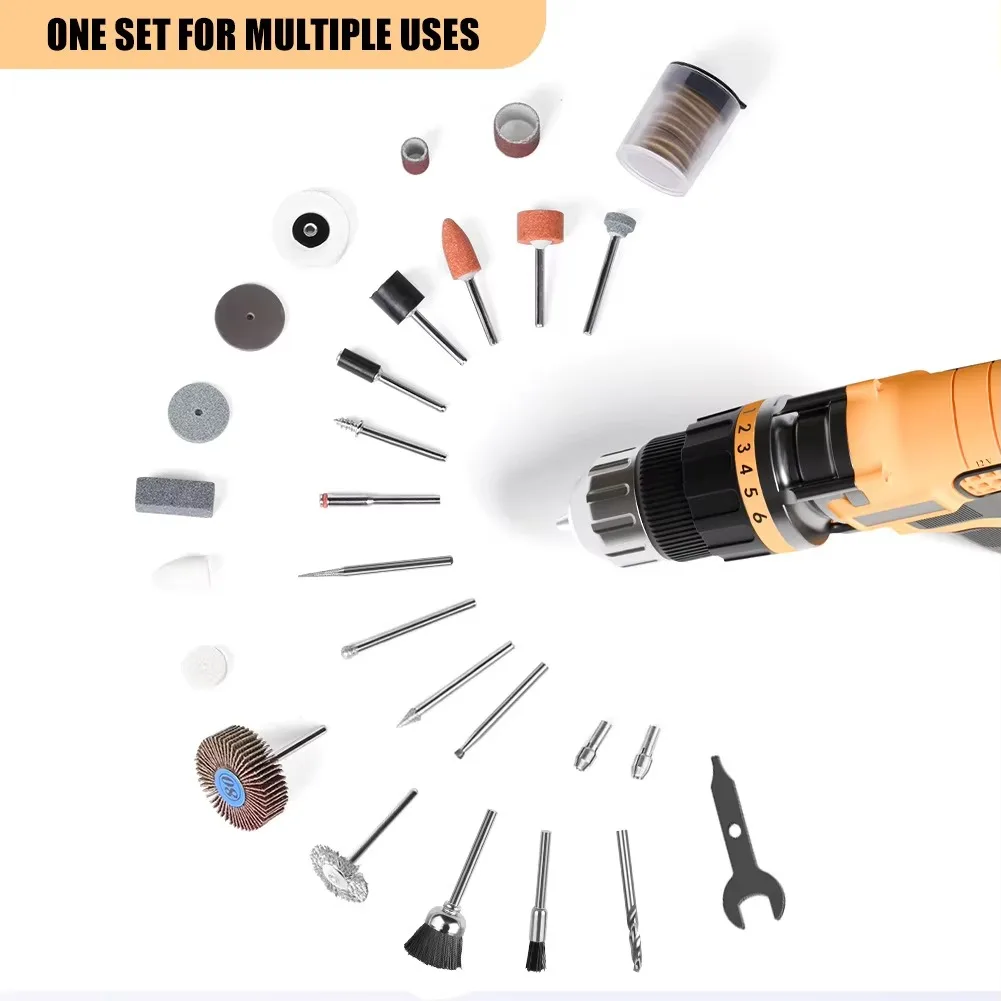 

188 шт., аксессуары для электрической мельницы, набор шлифовальных головок, режущая и полировальная головка, деревообрабатывающие инструменты