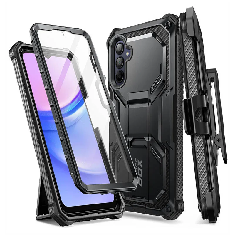 I-BLASON For Samsung Galaxy A15 Case 5G Armorbox Full-Body Rugged Bumper Case with Built-in Screen Protector with Kickstand