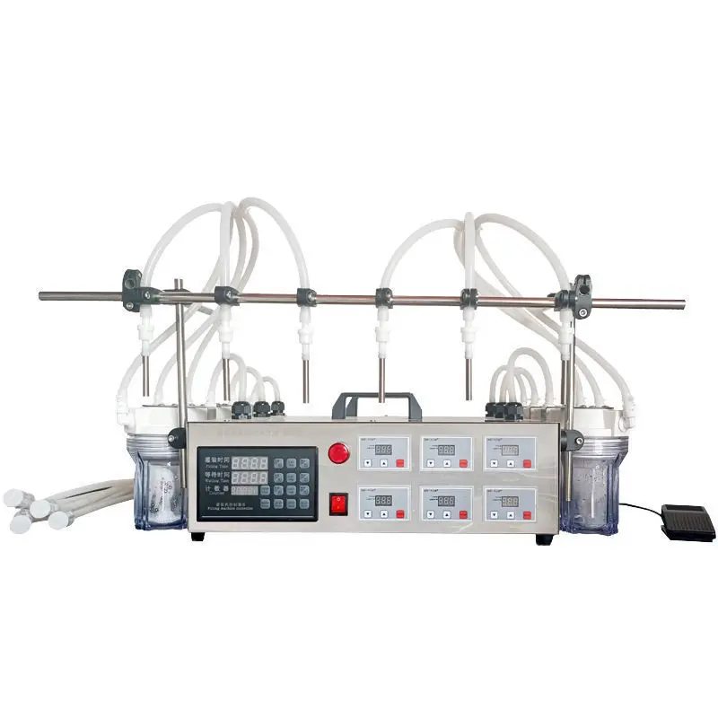 

Automatic six heads 100 watts intelligent numerical control cream beer beverage vinegar filling Baijiu equipment machinery