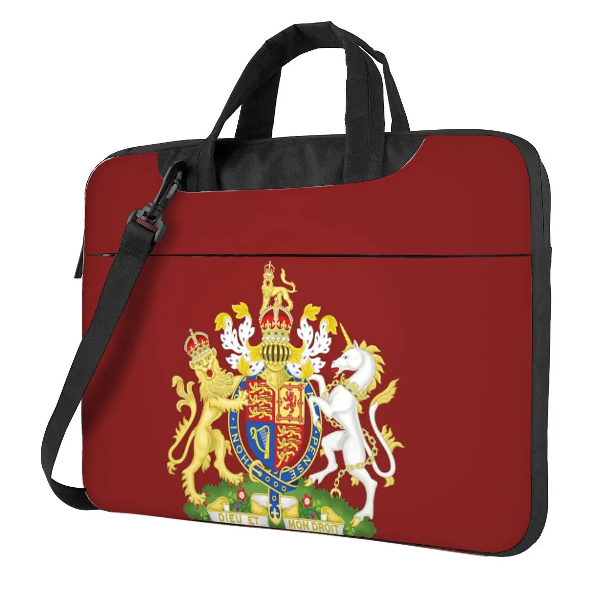 

Royal Coat Of Arms Of The United Kingdom Tudor Crown Crossbody Laptop Bag Case Computer Bag Resistant Protective Notebook Pouch