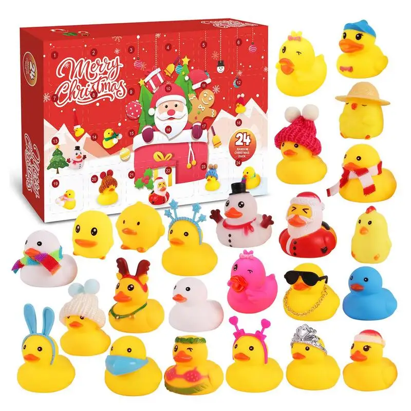 Christmas Advent Calendar 2024 24 Days Christmas Gift Set Countdown with Rubber Ducks Bath Toys DI Y Fun for Kids and Adults