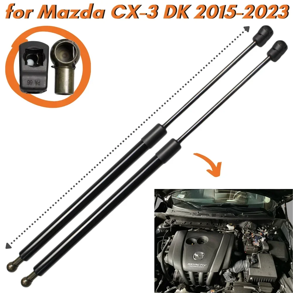 

Qty(2) Hood Struts for Mazda CX-3 (DK) 2015-Present Front Bonnet Modify Gas Springs Shock Absorbers Lift Supports Bars Dampers