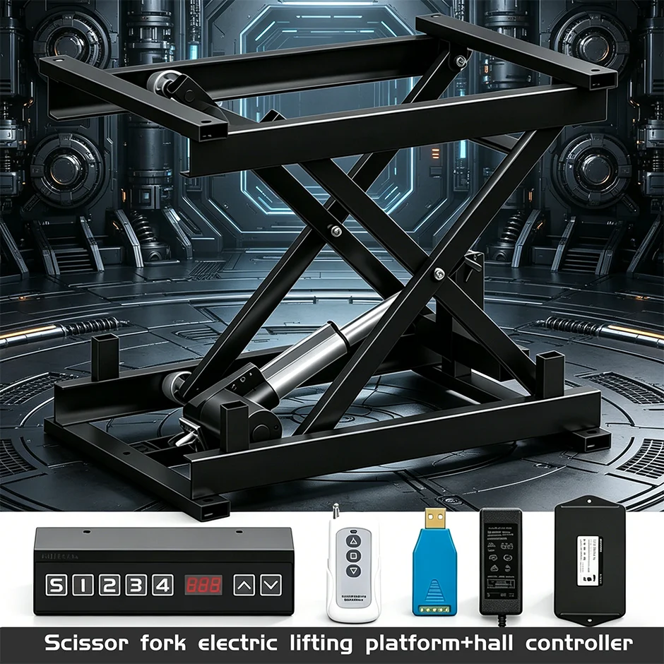 Electric Lifting Platform Scissor Type With Hall Sensor Adjustable Stroke and Position  Hall Control 60KG 120KG 150kg LOAD