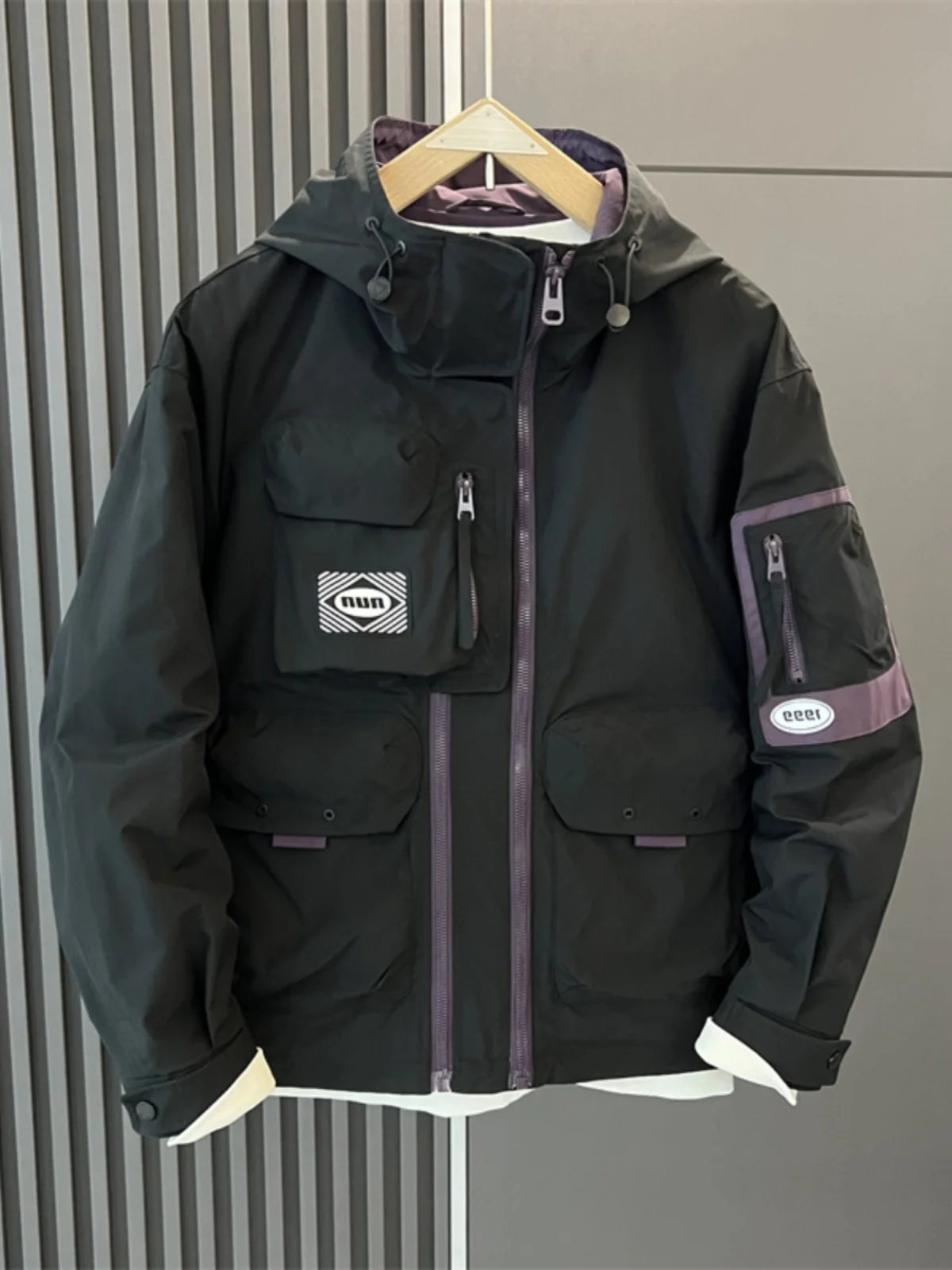 

Мужская рабочая куртка с капюшоном, с множеством карманов, повседневная, для активного отдыха, на флисовой подкладке, весна-осень-зима, модная, свободного кроя