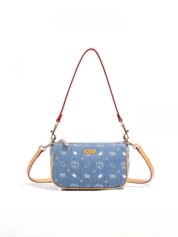 

Noisy Teddy25 Faionable Canvas Джинсовая сумка через плечо с милым принтом Универсальная сумка на одно плечо Sli Briti Sle Leisu...