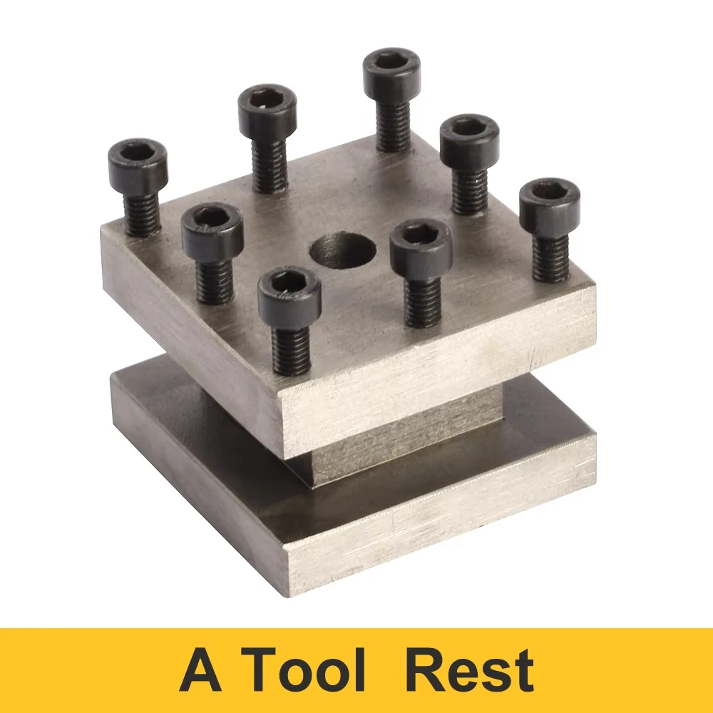 Lathe Four-position tool post 60mm/Tool Holder/Square Tool Post Rest WM210V-212-M8/M6 Square Tool Post Rest