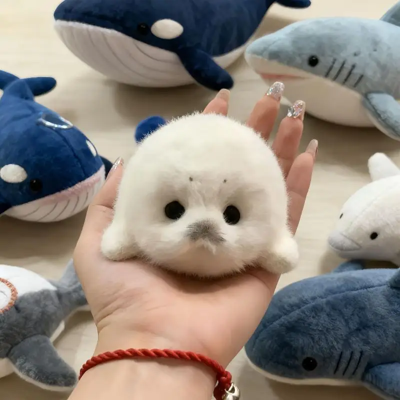 

/Kb/Cartoon Cute Plush Seal Keychain White Seal Pendant Fashion Stuffed Doll Keyring Backpack Hanging Decoration Christmas Gift