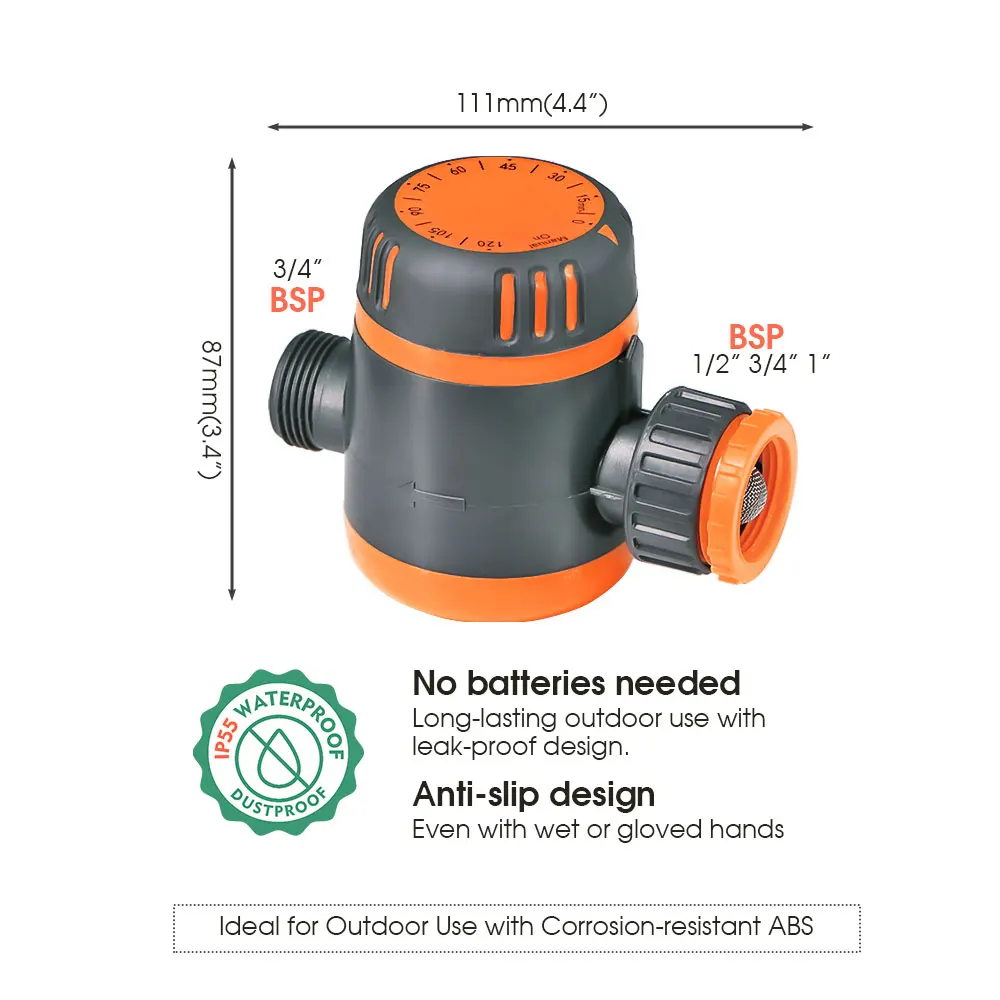 1 szt. Ogrodowy mechaniczny zegar wodny dla rolnictwa rośliny trawnikowe kontrolery nawadniania 2 godziny automatyczny zawór nawadniający zraszacz