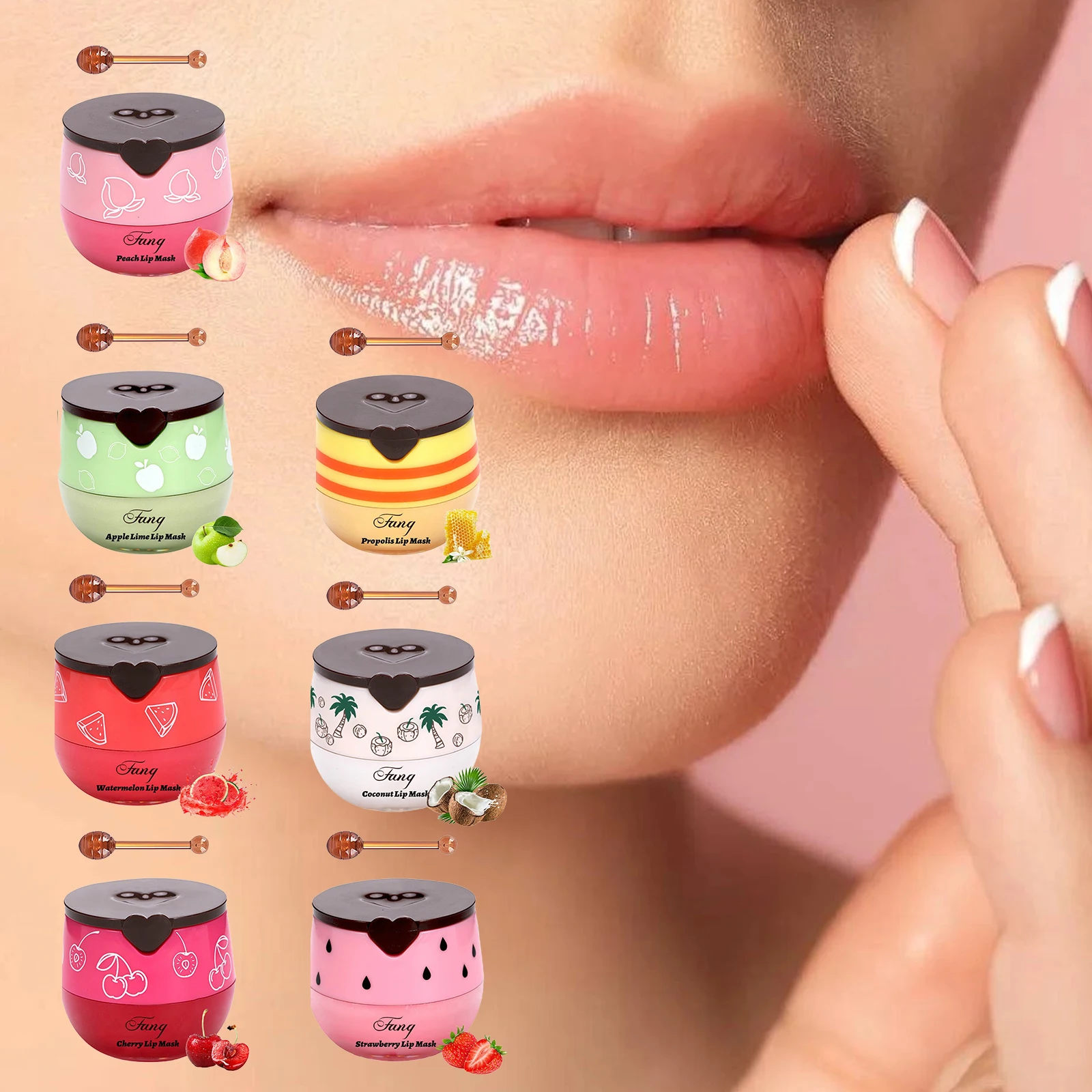 

Lip Sleep Mask Night Sleep Moisturizing Lip Gloss Bleach Cream Exfoliating Fade Lip Lines Strawberry Honey Nourishing Lip Care