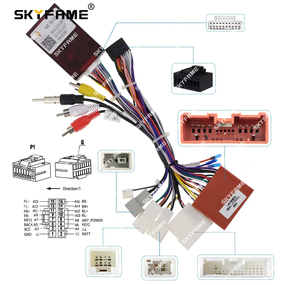 SKYFAME Car 16PIN Android Wire Harness Adapter Canbus Box Decoder For Mazda 6 Atenza CX-5 CX5 MZ-SS-07A