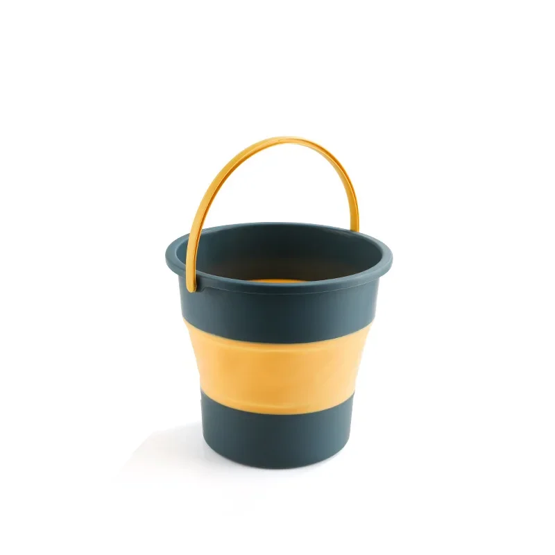 S4.6L Silicone Bucket for Fishing Promotion Folding Bucket Car Wash Outdoor Fishing Supplies Square Bathroom Kitchen Camp Bucket