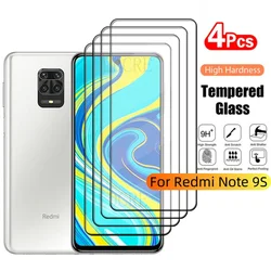 4Pcs For Xiaomi Redmi Note 9S Glass Redmi Note 9S Tempered Glass Full Cover Glue 9H HD for Screen Protector Redmi Note 9S
