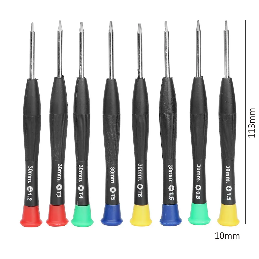 DIYWORK-Magnetic Screwdriver Set, Phone Repair Tool para Relógio e Relógio, Precision Screw Driver, Ferramentas de Manutenção, 8 PCs/Set