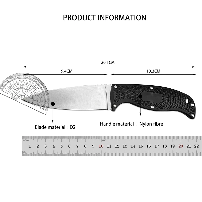 C39 multi-color fixed knife, vegetable cutting and fishing kitchen, tactical hunting nylon fiber handle straight knife