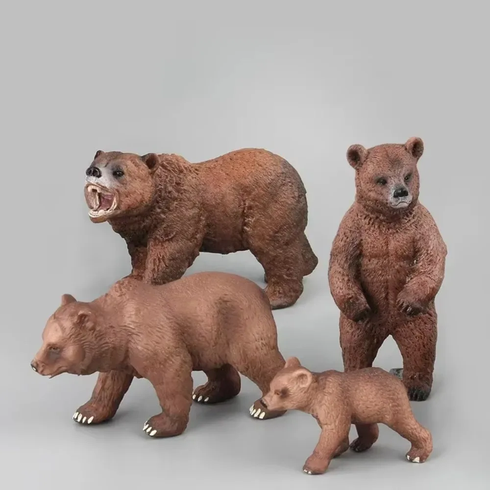 Cool Simulation Wild Animals Bear  Animal Action Figures Brown Bear Animal Home Decoration Accessories Room Decoration Figurine