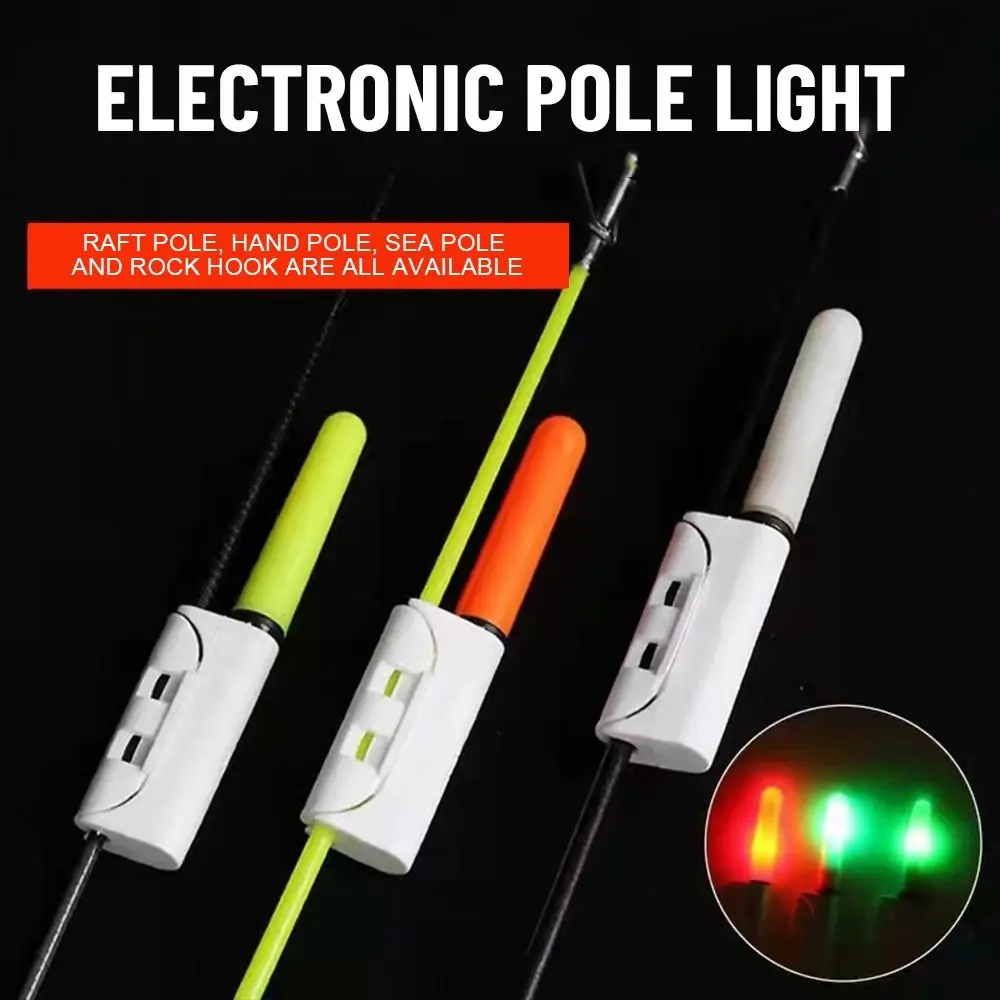 5pcs Dark Clip on Red/Green/Blasting flash Float Night Fishing Rod Tip Lightstick Glow Stick Bite Alarm Fluorescent Light