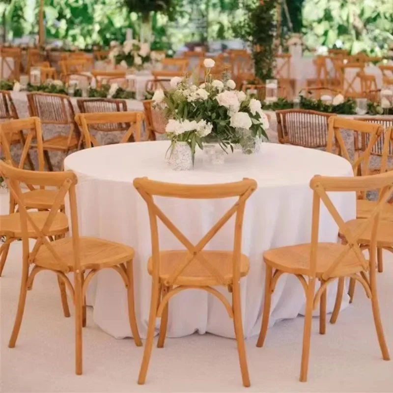 Muebles de exterior de estilo moderno para hotel, silla de comedor de madera real para eventos de lujo, banquete de boda