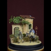 1/72 resin unpainted figure model kit,WorldWarII German paratrooper and donkey (scene not included),unassembled and unpainted GK