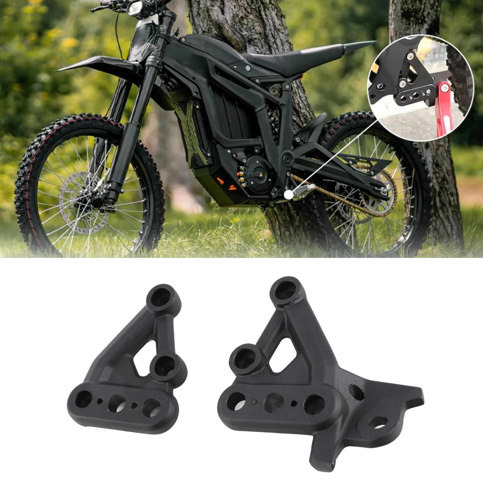 Pair of Footpeg Brackets Left Right Aluminium Alloy Motorcycle Foot Pedal Bracket Replacement For Talaria Sting X3 MX3 MX4 Black