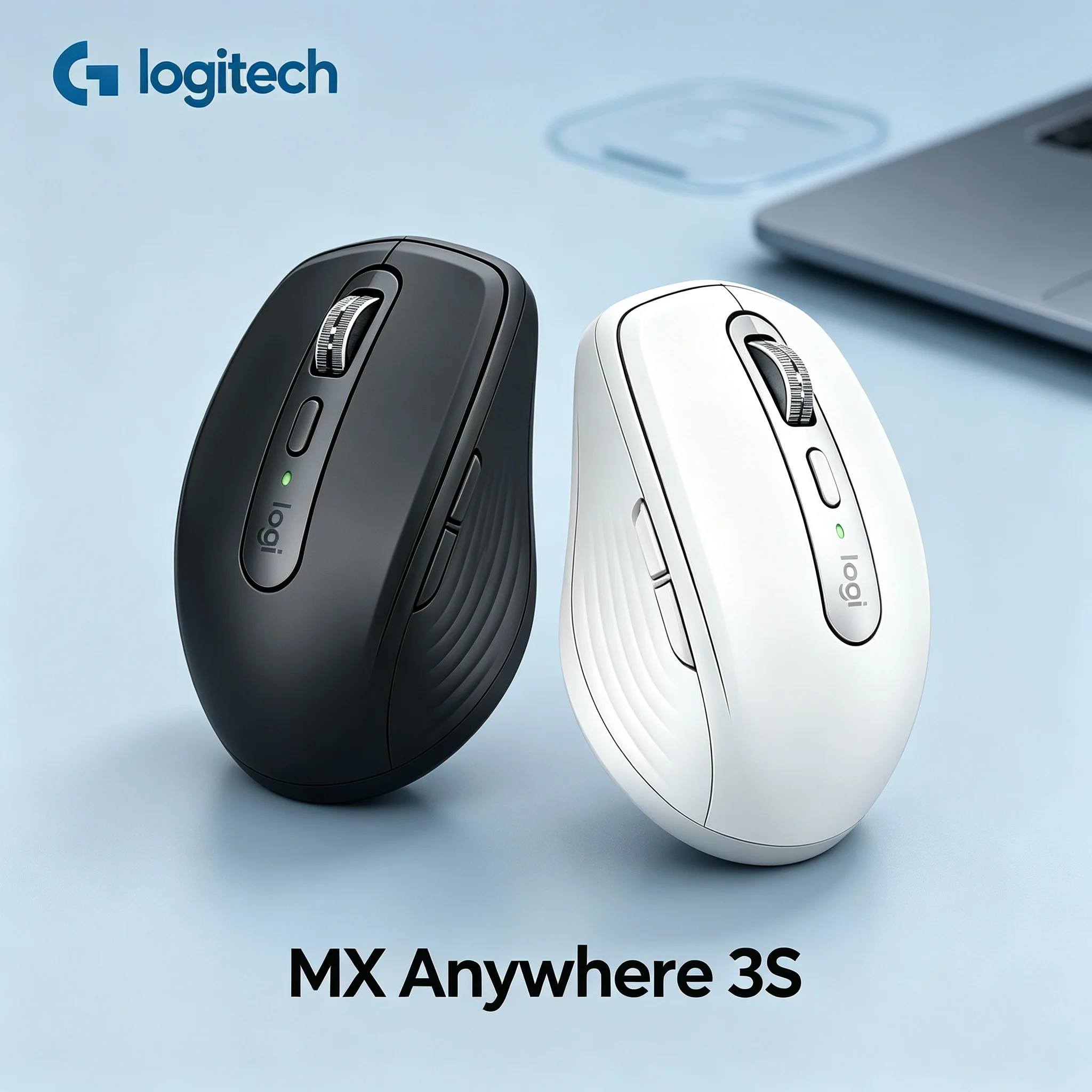 Logitech MX Anywhere 3S Bluetooth Ergonomic Mice, Quiet Click, Precision Tracking Rechargeable Mouse