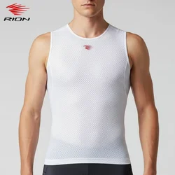 RION Men Sleeveless Cycling Vest Base Layers Quick Dry Mesh Breathable Cycling Summer Sports Gym Fitness Training Undershirts