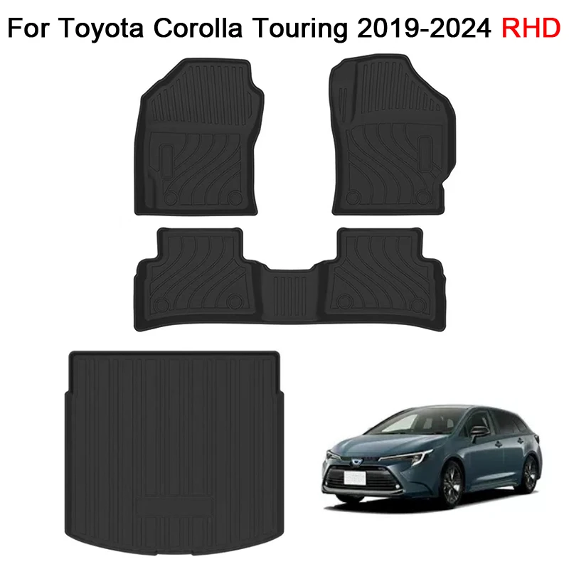 

Для Toyota Corolla Touring 2019 2020 2021 2022 2023 2024 Автомобильные коврики TPE 3D Коврики для ног Коврик для багажника с правым рулем