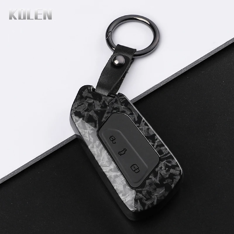 ABS Carbon Faser Stil Auto Schlüssel Fall Abdeckung Für VW Volkswagen Golf 8 MK8 GTI GTD R ID3 ID4 Cupra skoda Octavia A8 Sitz Leon MK4