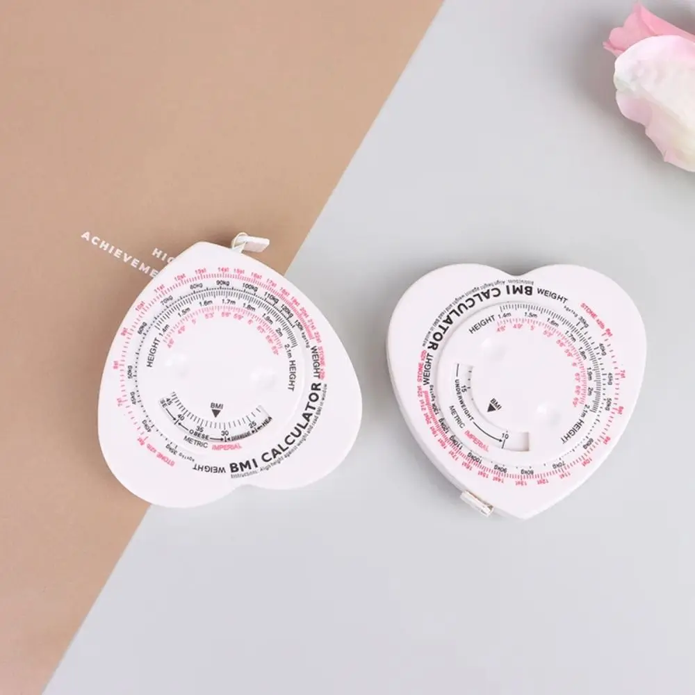 

New 150cm/60" Heart Shape Tape BMI Calculator Accurate Body Measuring Tape Fiber Ruler Cut Size Measurer Ruler Measurement Tool
