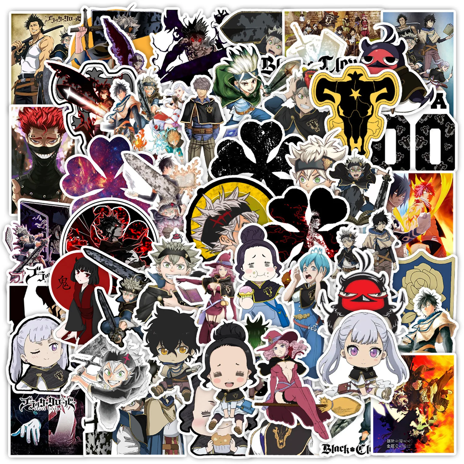 50Pcs Anime Black Clover Series Graffiti Stickers Suitable for Laptop Helmets Desktop Decoration DIY Stickers Toys Wholesale