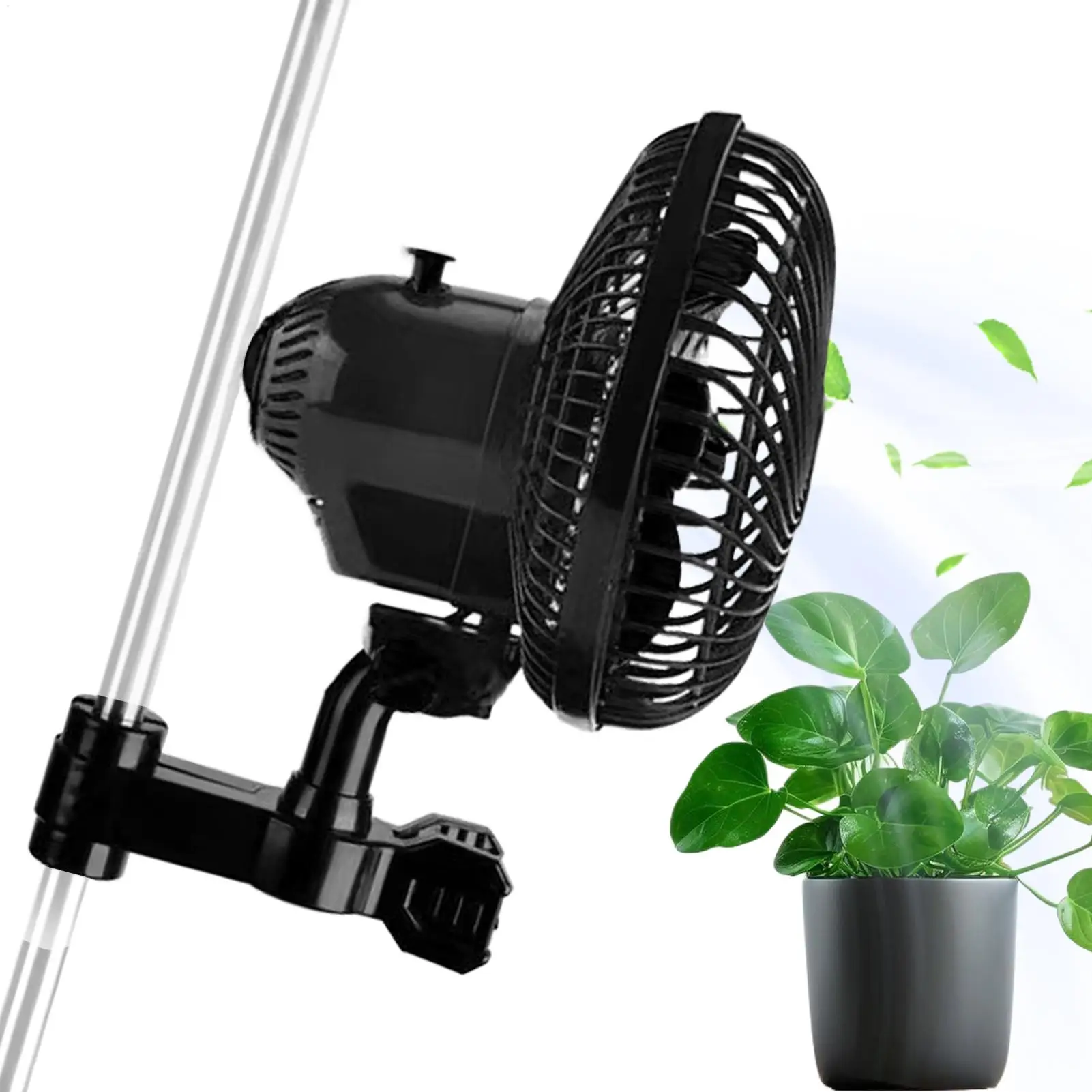 

Plant Grower Fan With Clip-on Rotatable Quiet Clip Grow Fan With 2 Speed Airflow Tent Swivelling Growth Ventilator