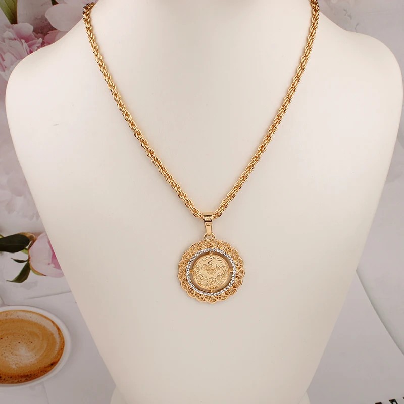 Turkish Fashion Pendant Necklace Slid Chain Luxury Gold Plated Necklace for Women Accept Drop Shipping