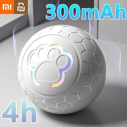 Xiaomi-pelota de juguete inteligente para perros, pelota de juguete interactiva electrónica para mascotas, USB, bola de juguete rodante que rebota automática, luces RGB, producto para gatos