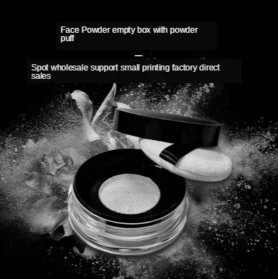 Draagbare Plastic Poederdoos Lege Losse Poederpot Met Zeef Spiegel Cosmetische Zeef Losse Pot Reismake-up Container