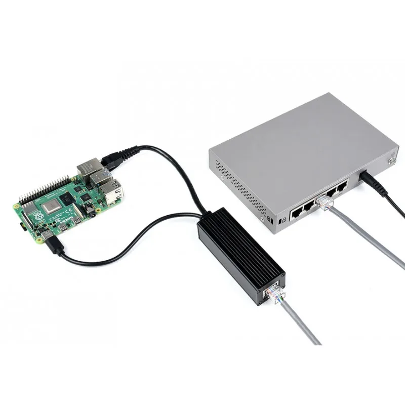 Waveshare Industrial Gigabit PoE Splitter, Metal Case protection, 5V 2.5A Type-C Out