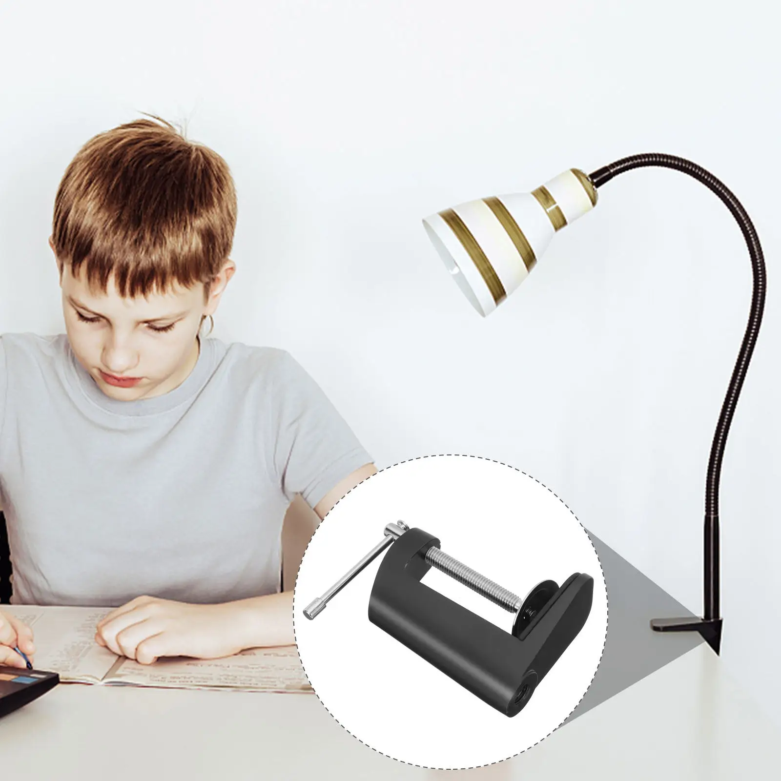 C Clamp Table Lamp Desk Mounting Clamp Heavy Duty Metal Retaining Clip for Microphone Stand Table Desk Clip Holder