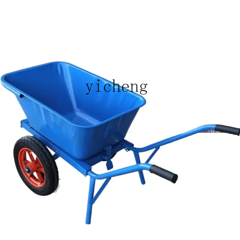 ZK single-wheel bucket truck agricultural construction site sediment double-wheel flat trolley load king with brake