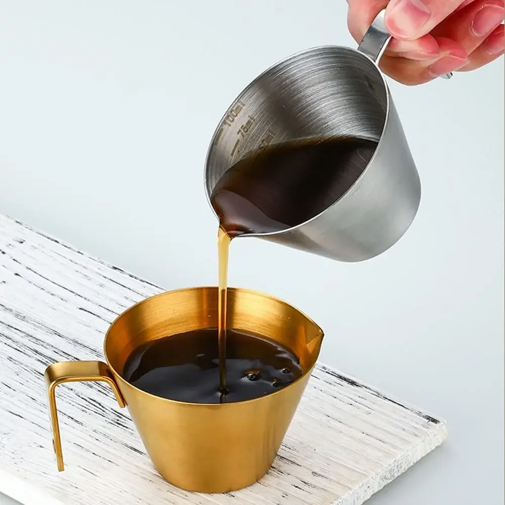 304 Stainless Steel Coffee Extraction Cup with Scale Small Milk Spoon Making Cup Espresso Measuring Cup Kitchen Tools  Cup