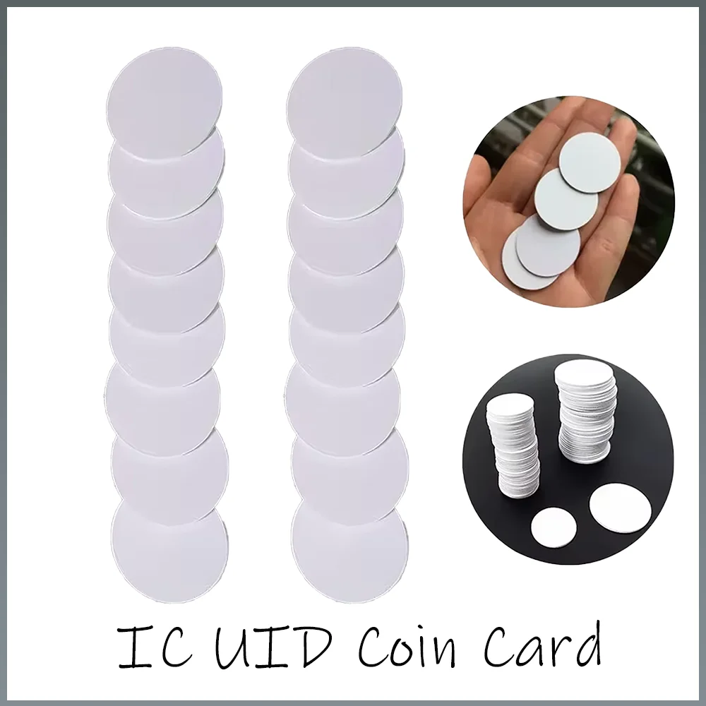 

5/10/20 шт. RFID 13,56 МГц стикер для монет тонкий ключ-тег клон жетон UID диаметр 25 мм переменный S50 1K NFC копировать клон